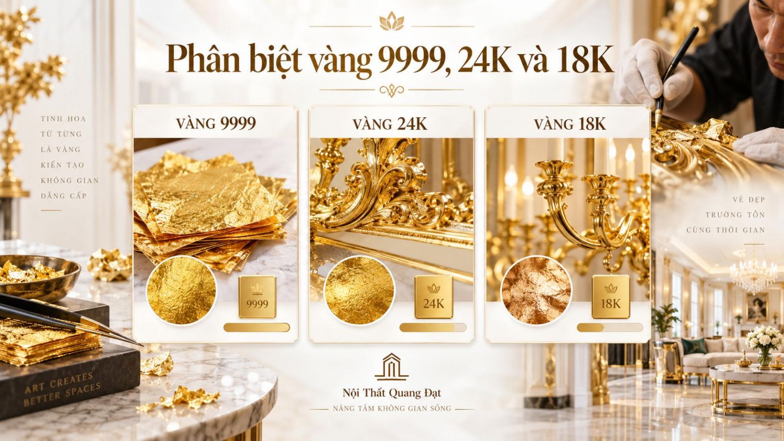 Phân biệt vàng 9999, 24K và 18K