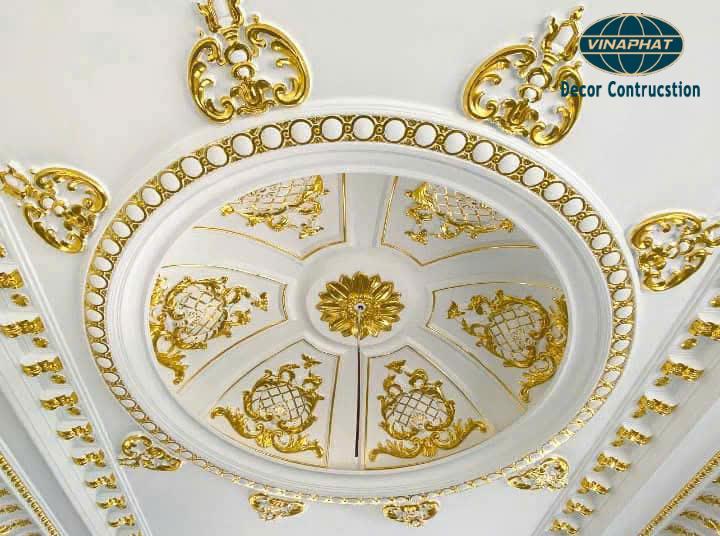 Trần thạch cao dát vàng 24k
