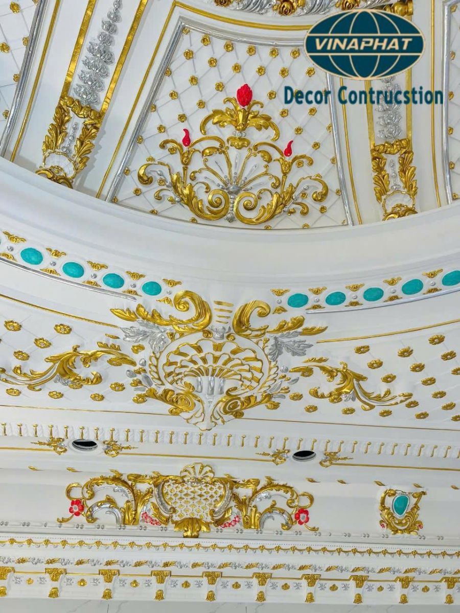 thi công trần thạch cao dát vàng